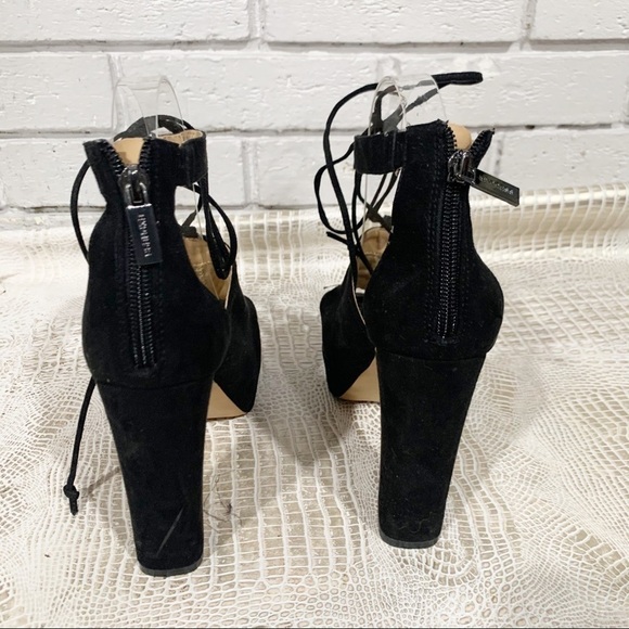 Express Women’s Black Tissu Peep Toe Heels - Picture 6 of 12